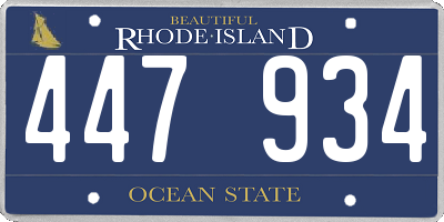 RI license plate 447934