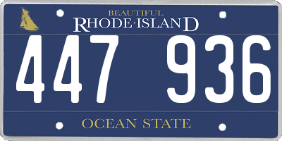 RI license plate 447936