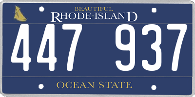 RI license plate 447937