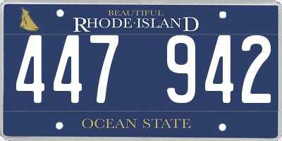 RI license plate 447942