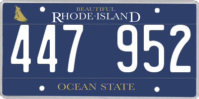 RI license plate 447952