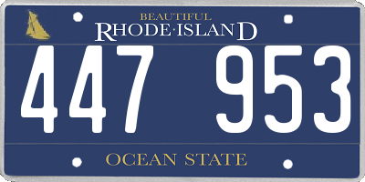 RI license plate 447953