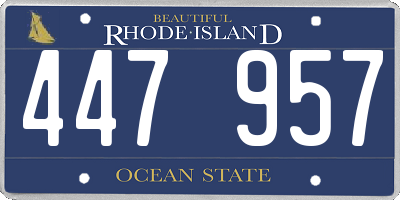 RI license plate 447957