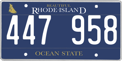 RI license plate 447958