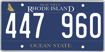 RI license plate 447960