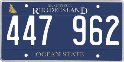 RI license plate 447962