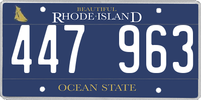 RI license plate 447963