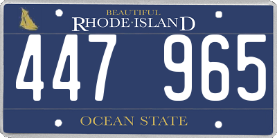 RI license plate 447965