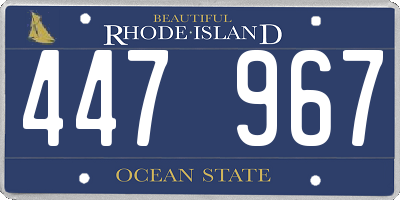 RI license plate 447967