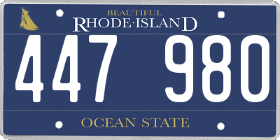RI license plate 447980