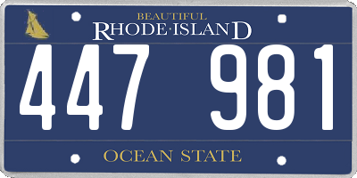 RI license plate 447981
