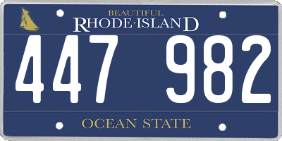RI license plate 447982