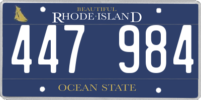 RI license plate 447984