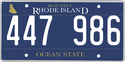 RI license plate 447986