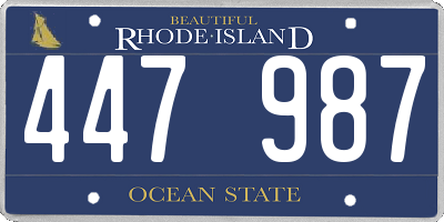 RI license plate 447987