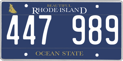RI license plate 447989