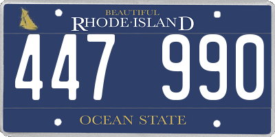 RI license plate 447990