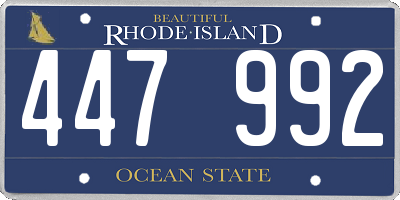 RI license plate 447992