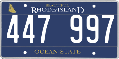 RI license plate 447997