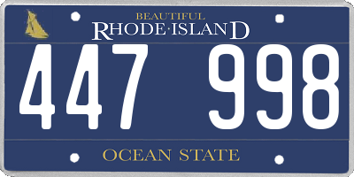 RI license plate 447998