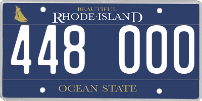 RI license plate 448000