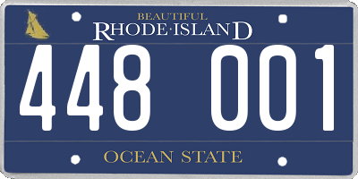 RI license plate 448001