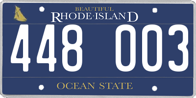 RI license plate 448003