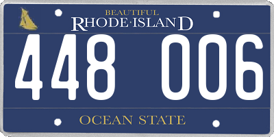 RI license plate 448006