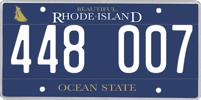 RI license plate 448007