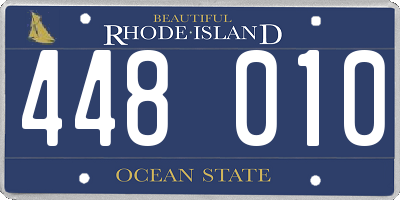 RI license plate 448010