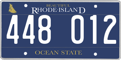 RI license plate 448012
