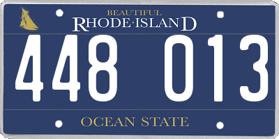 RI license plate 448013