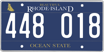 RI license plate 448018