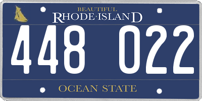 RI license plate 448022