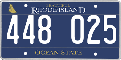 RI license plate 448025