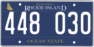RI license plate 448030