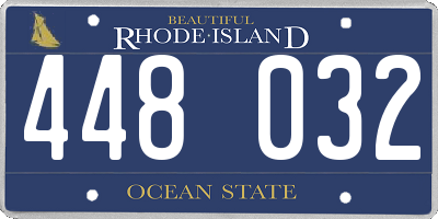RI license plate 448032
