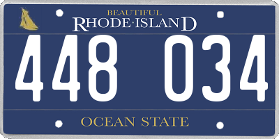 RI license plate 448034