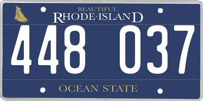 RI license plate 448037