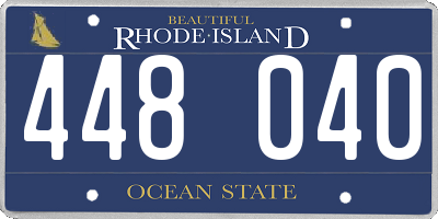 RI license plate 448040