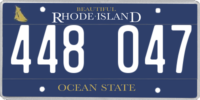 RI license plate 448047