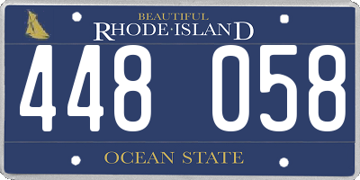 RI license plate 448058