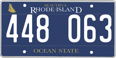 RI license plate 448063