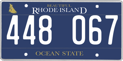 RI license plate 448067