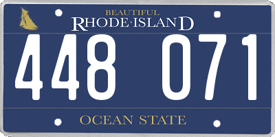 RI license plate 448071