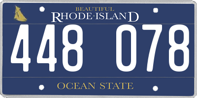 RI license plate 448078