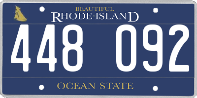 RI license plate 448092