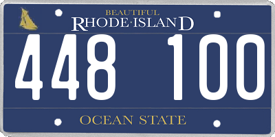 RI license plate 448100