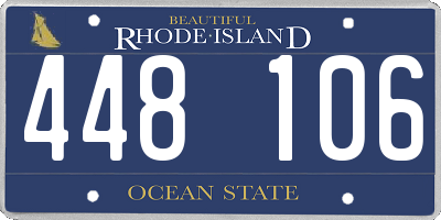 RI license plate 448106