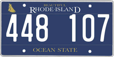 RI license plate 448107